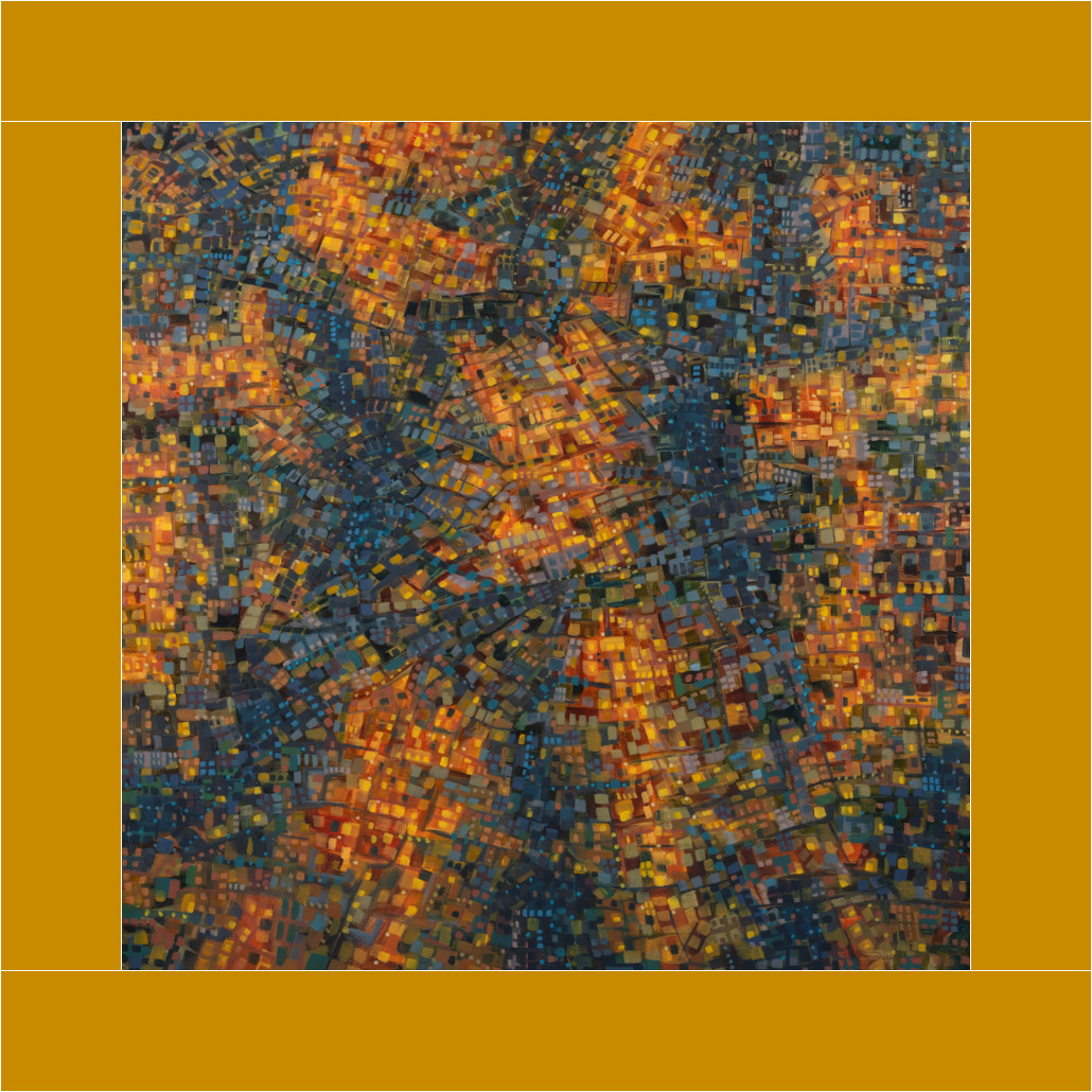 <b>Intermittent City Lights</b> Intermitten City Lights, painting by BA Moolman